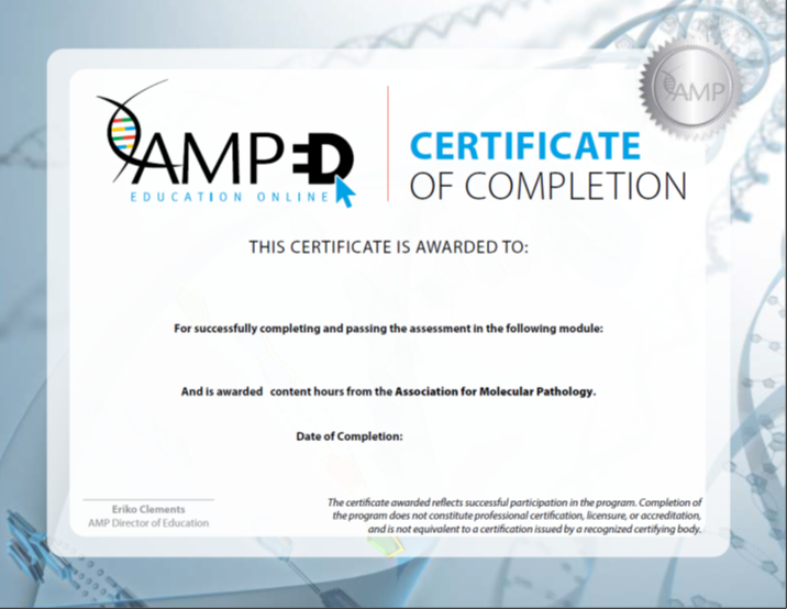 Sample certificate of completion